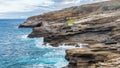 Beautiful Ocean Scene at Lanai Lookout on Oahu, Hawaii