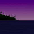 A Beautiful Ocean Sunset, Sunrise with Palm Tree. - Vector EPS 10