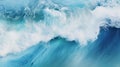 Beautiful ocean wave with white foam. Seascape background. Big waves for surfing Royalty Free Stock Photo