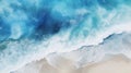 Beautiful ocean wave with white foam. View from the top of the seascape. Big waves for surfing Royalty Free Stock Photo