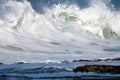 Beautiful Ocean Waves Breaking onto Shore Royalty Free Stock Photo