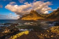 A beautiful oceanic landscape. Combination of sea landscape and mountains.Panorama