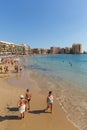 Torrevieja Spain Playa Cura beach in the October sunshine