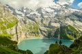 Beautiful Oeschinensee lake in Swiss Alps