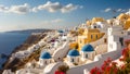 Beautiful Oia town in Greece background travel village Santorini resort