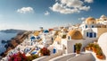 Beautiful Oia town in Greece background travel village Santorini resort sunny day