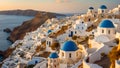 Beautiful Oia town in Greece background travel