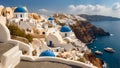 Beautiful Oia town in Greece background travel village Santorini resort sunny