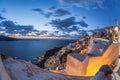 Beautiful Oia village at night on Santorini island in Greece Royalty Free Stock Photo