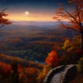 Oil Painting of the Overlook Bridge in Autumn