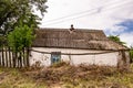 Beautiful old abandoned building farm house in countryside on natural background Royalty Free Stock Photo