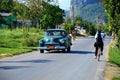 Beautiful old American car in Vinales, Cuba Royalty Free Stock Photo