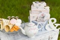 Beautiful old antique tea service Royalty Free Stock Photo