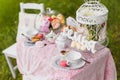 Beautiful old antique tea service Royalty Free Stock Photo
