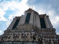 Beautiful old architecture designed by Thai people,Temple name is Wat Arun Ratchawararam Woramahaviharn at Bangkok Thailand Royalty Free Stock Photo
