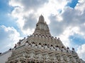 Beautiful old architecture designed by Thai people,Temple name is Wat Arun Ratchawararam Woramahaviharn at Bangkok Thailand Royalty Free Stock Photo