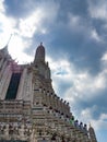 Beautiful old architecture designed by Thai people,Temple name is Wat Arun Ratchawararam Woramahaviharn at Bangkok Thailand Royalty Free Stock Photo