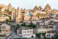 Beautiful old buildings and majestic rock formations in cappadocia, turkey