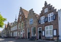 Beautiful old buildings with ornate facades on the Kaai in the historic town of Veere in Zeeland Royalty Free Stock Photo
