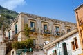 Beautiful old buildings, streets, stairs and alley ways in the town of Taormina, Cantania, Sicily, Italy