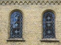 Beautiful old church windows, Latvia Royalty Free Stock Photo