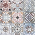 Beautiful old ceramic tile wall patterns in the park Royalty Free Stock Photo