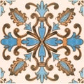 Beautiful old ceramic tile wall patterns in the park public. Royalty Free Stock Photo