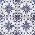 Beautiful old ceramic tile wall patterns in the park public. Royalty Free Stock Photo
