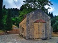 Beautiful old chapel in Crete island, Greece. Royalty Free Stock Photo