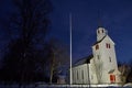 Beautiful old church located near overbygd in northern norway Royalty Free Stock Photo