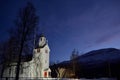 Beautiful old church located near overbygd in northern norway Royalty Free Stock Photo