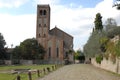 A beautiful old church and a wall with capers through the hills in the Veneto (Italy) Royalty Free Stock Photo