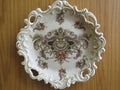 A Beautiful Old Cracked Porcelain Plate. Wall decoration.