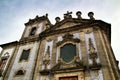 Beautiful stone facade of old parish in Oporto