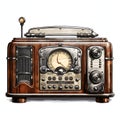 beautiful Old-fashioned radio clipart illustration Royalty Free Stock Photo