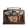 beautiful Old-fashioned radio clipart illustration Royalty Free Stock Photo