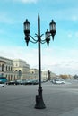 Beautiful old fashioned street light lamp in city Royalty Free Stock Photo
