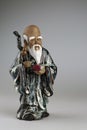 An old beautiful statue depicting a wise Chinese