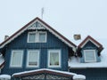 Beautiful old home in winter , Lithuania Royalty Free Stock Photo