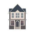 Beautiful old house building, western home vector illustration