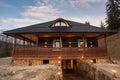 Traditional Wood Cabin House From Bucovina Royalty Free Stock Photo