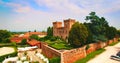 Beautiful old italian castle hosting wedding in the countryside Royalty Free Stock Photo