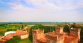 Beautiful old italian castle hosting wedding in the countryside Royalty Free Stock Photo