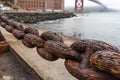 Beautiful old link chain fence at the Golden Gate Bridge in San Francisco Royalty Free Stock Photo