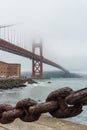 Beautiful old link chain fence at the Golden Gate Bridge in San Francisco Royalty Free Stock Photo