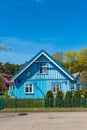 Beautiful old Lithuanian traditional wooden house Royalty Free Stock Photo