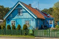 Beautiful old Lithuanian traditional wooden house Royalty Free Stock Photo