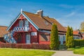 Beautiful old Lithuanian traditional wooden house Royalty Free Stock Photo