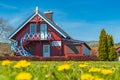 Beautiful old Lithuanian traditional wooden house Royalty Free Stock Photo