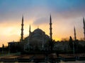 Beautiful old mosque at istambul on sunset Royalty Free Stock Photo